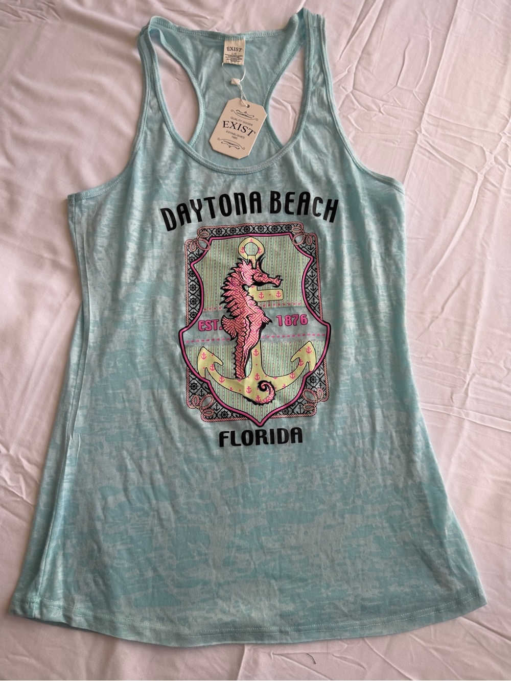 Exist Aqua Daytona Beach Florida Racerback Tank size XL